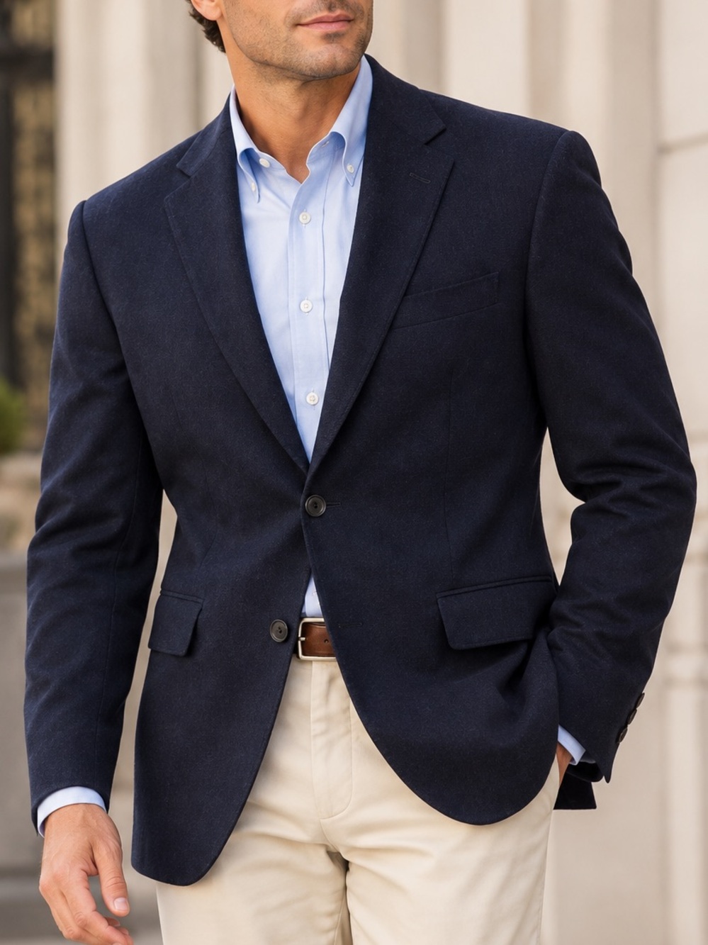 Brooks Brothers 1818 Madison Loro Piana 100% Cashmere Blazer 46R Navy old money